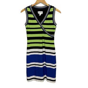 Joseph Ribkoff Dress Stripe 6 Blue Black Stretch
